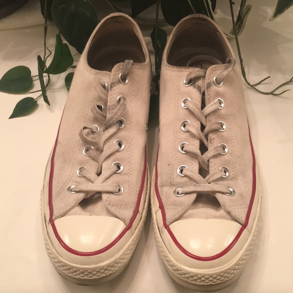 Classic Tan/ Cream Converse with Red Trim